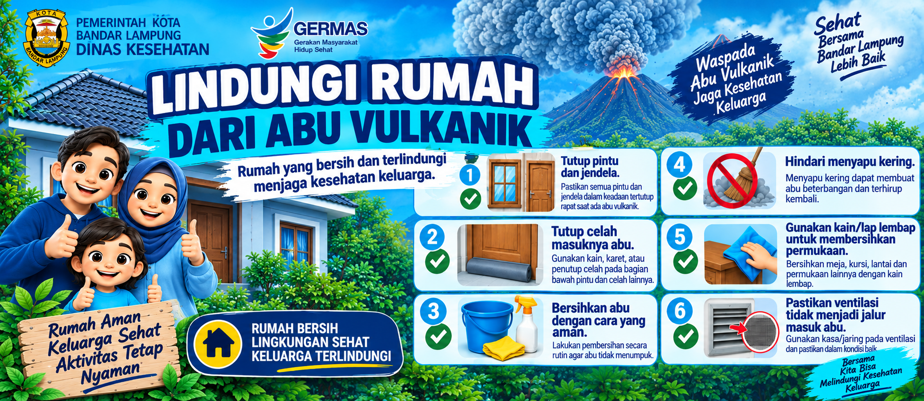 Lindungi rumah dari abu vulkanik